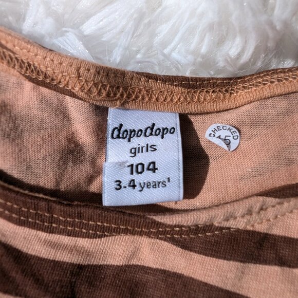 Brown & Tan Zebra Print Girls Dress – Wild & Fun 3T, 5T 7/8 - Picture 3 of 4